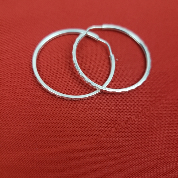 Sterling silver ladies hoop earrings New - Picture 7 of 14